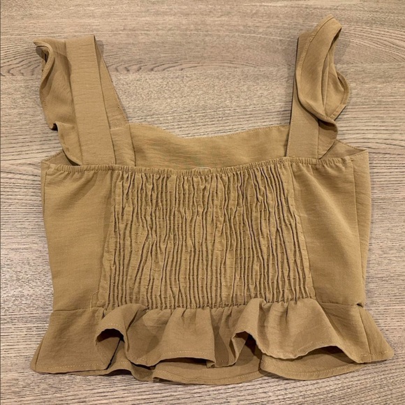 Altar'd State Ruffled Tan Blouse - Picture 1 of 2